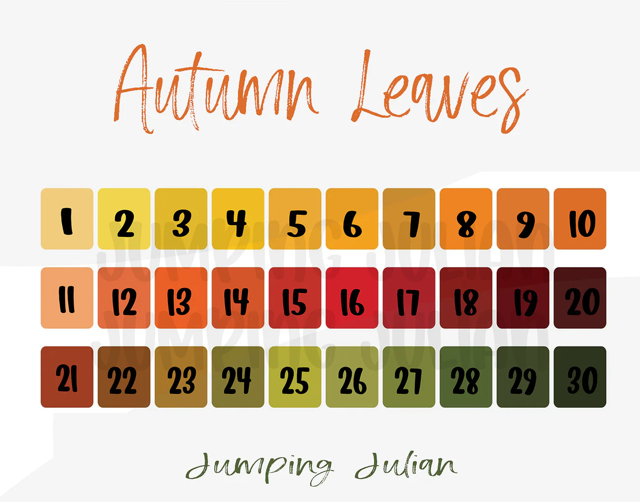 Autumn Leaves Solid Two Tone Strip 1-30