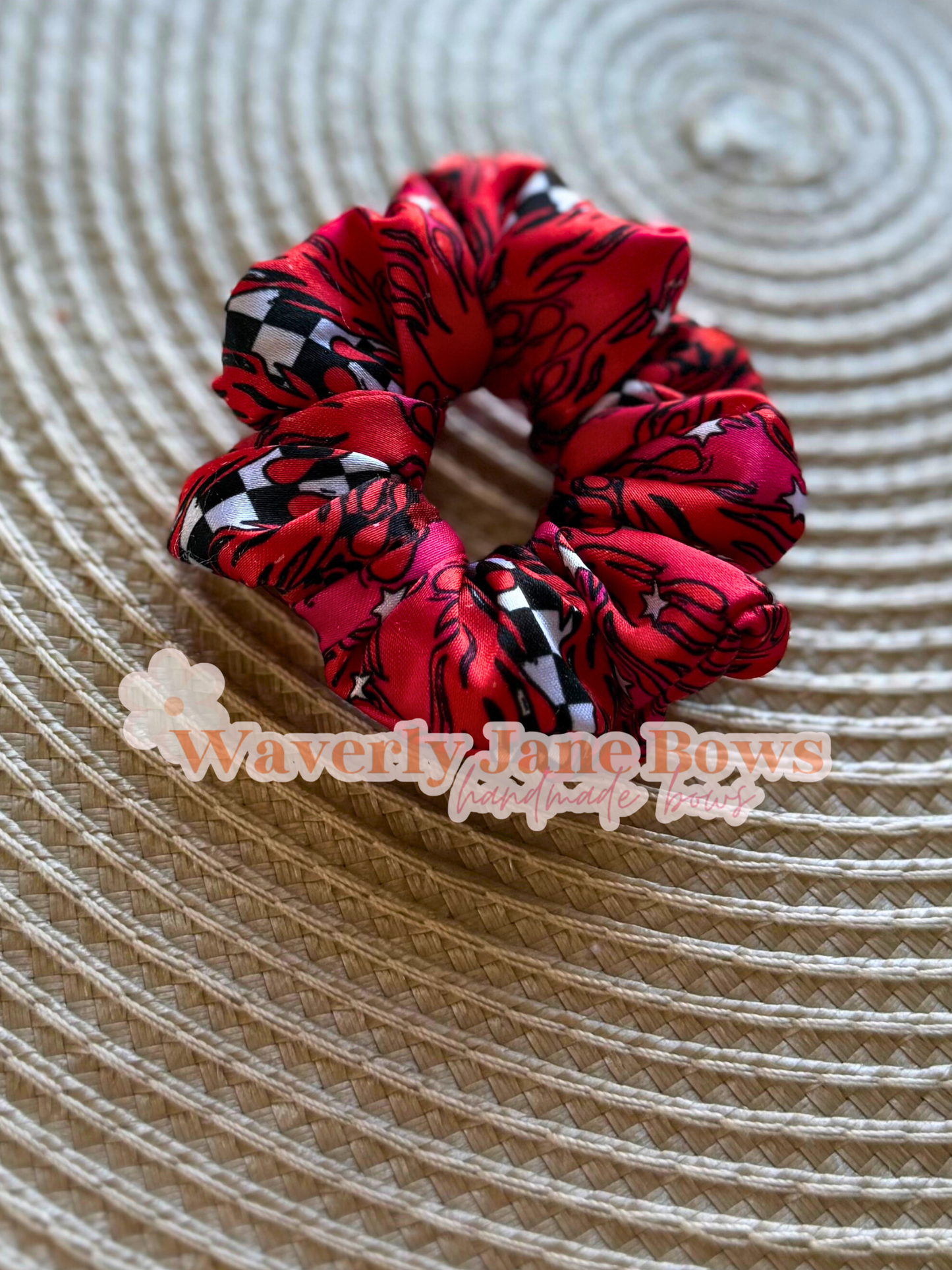 Checkered Flame Satin