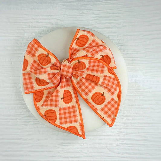 Plaid Pumpkin Fable Bow