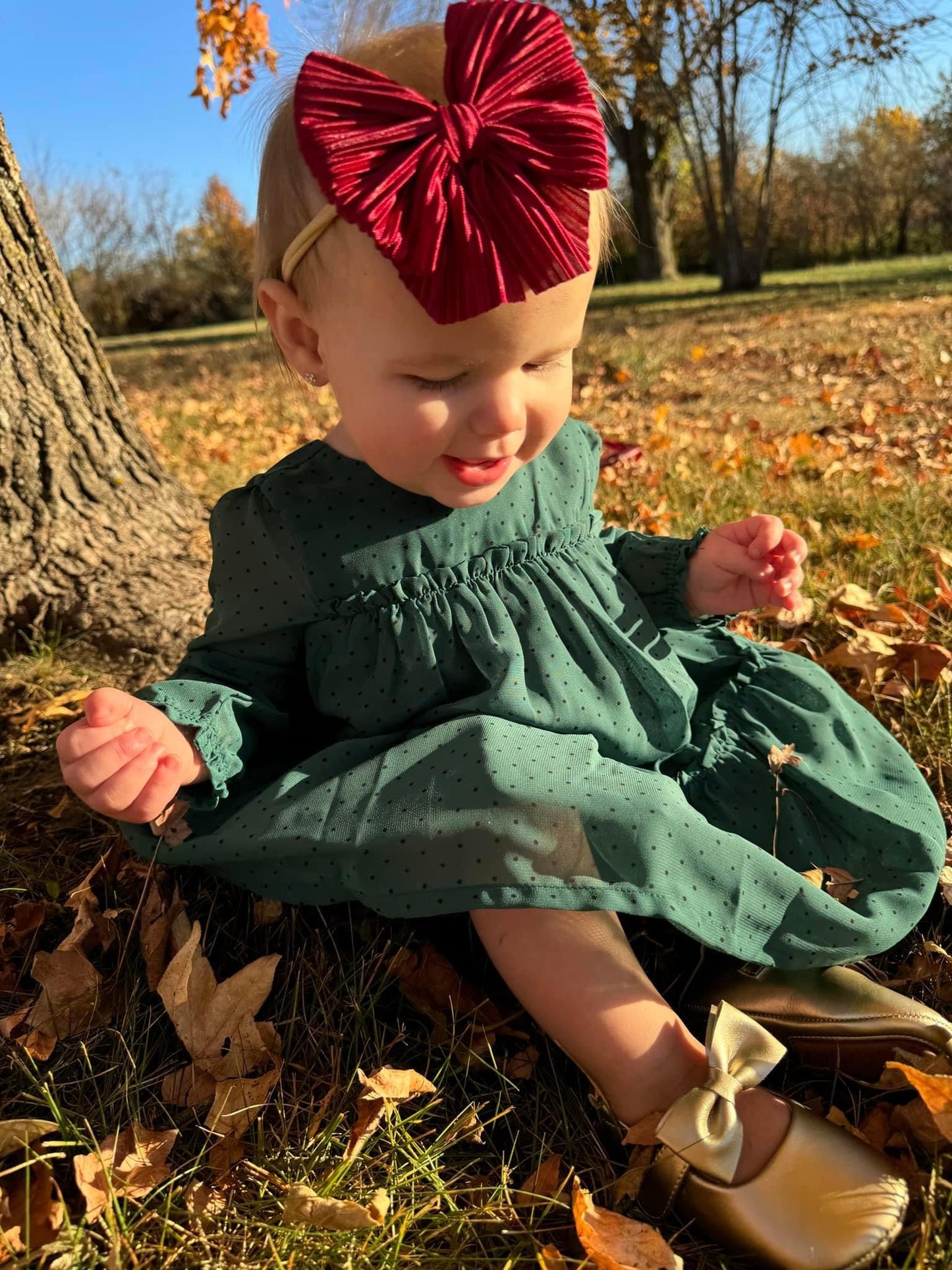 Maroon Pleated