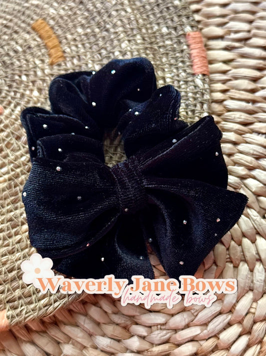Black Rhinestone Velvet