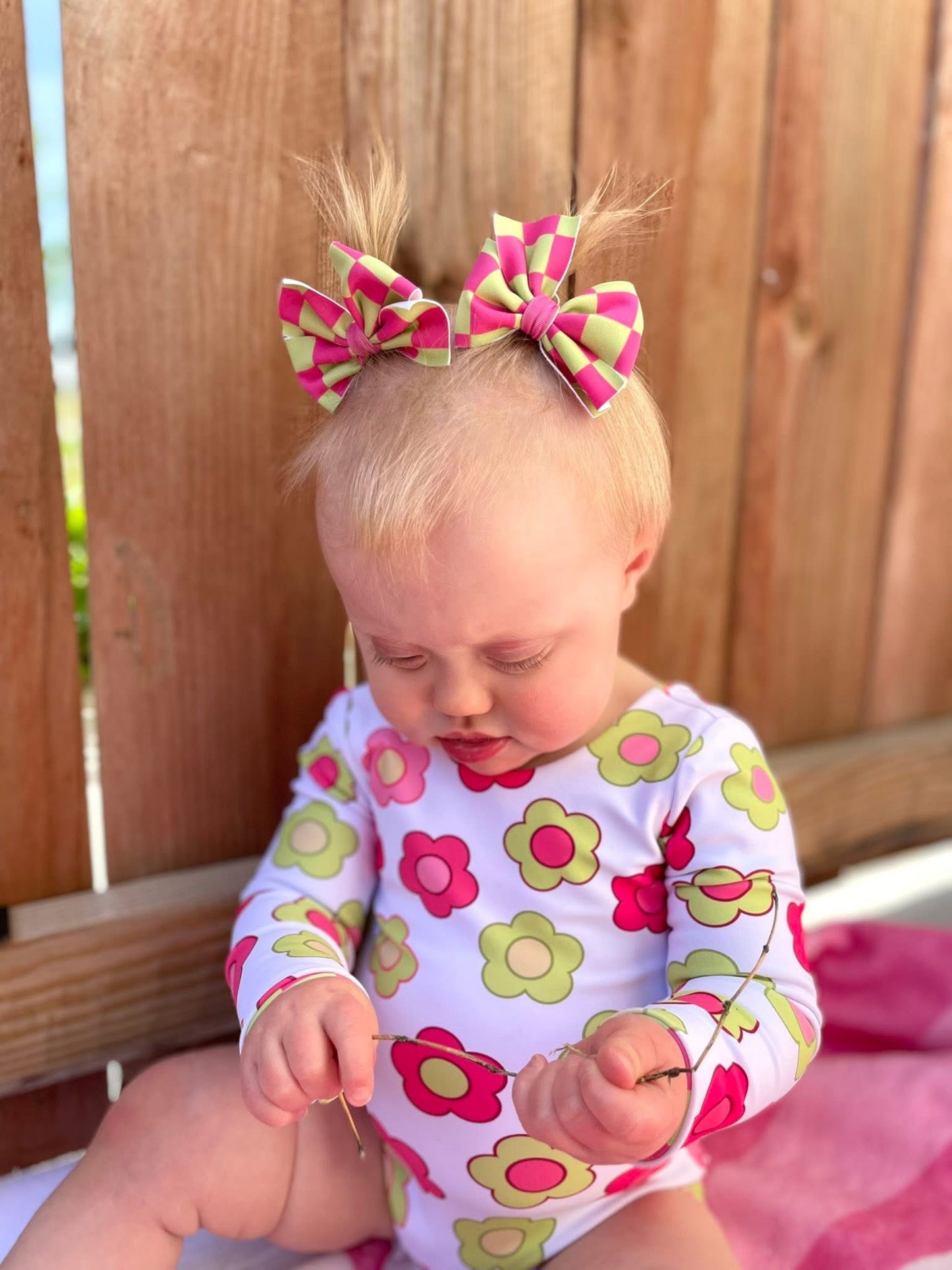 Pink/Green Checkered Swim