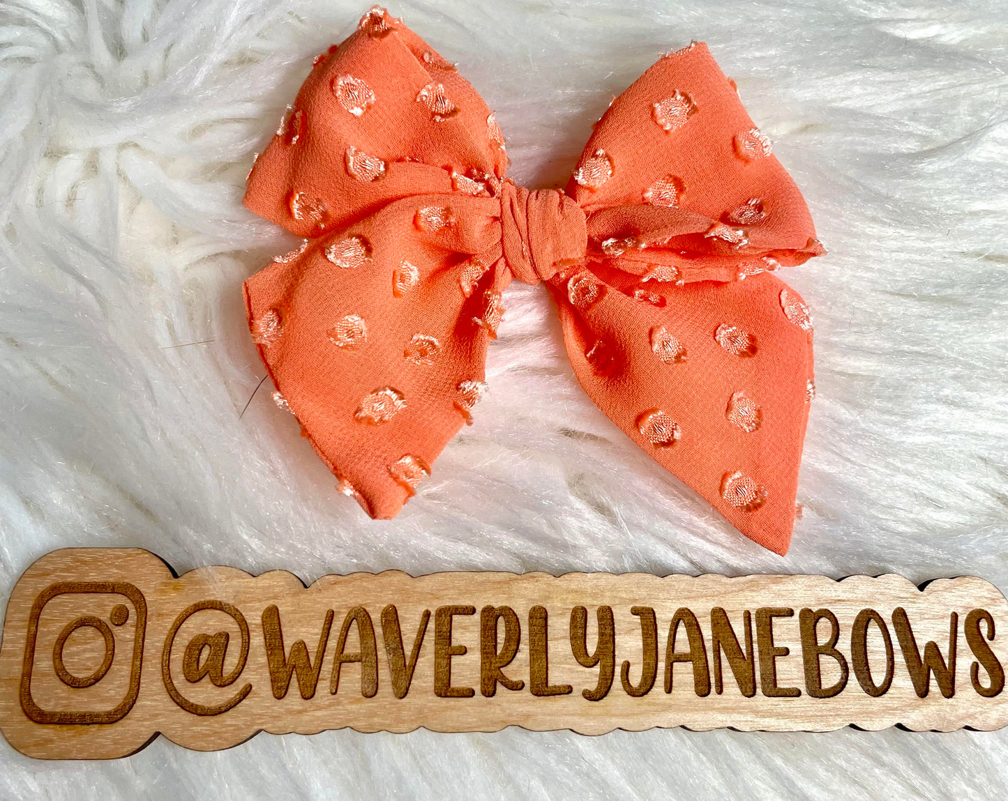 Coral Dots Fable Bow