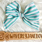 Aqua Stripes Fable Bow